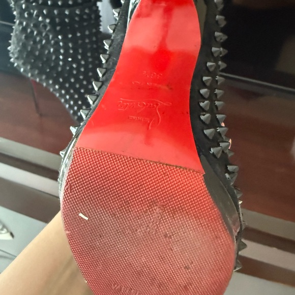 Christian Louboutin Black Studded Heeled Boots - Picture 5 of 6